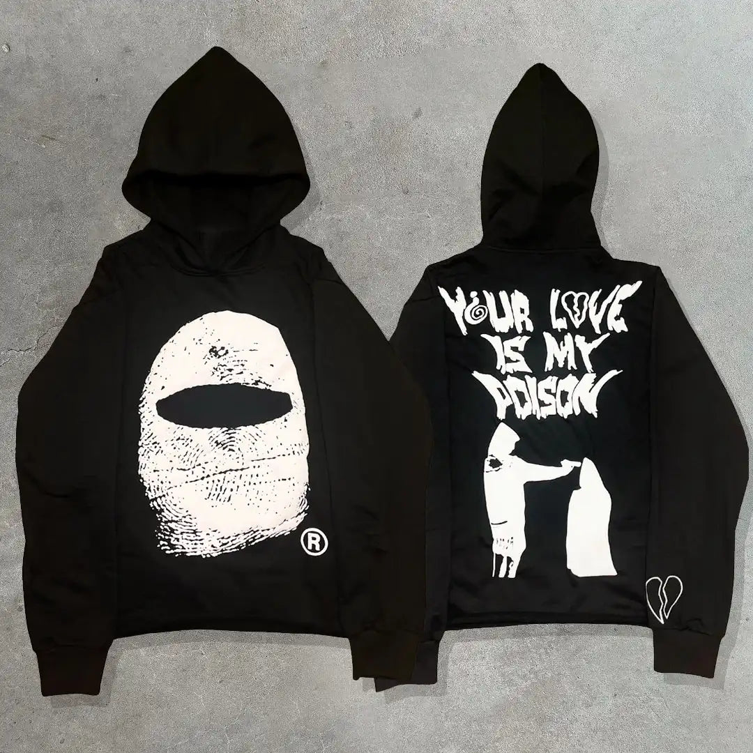 Harajuku Skull Print hoodies women graphic y2k top oversized zip up hoodie Couples American streetwear goth women clothes